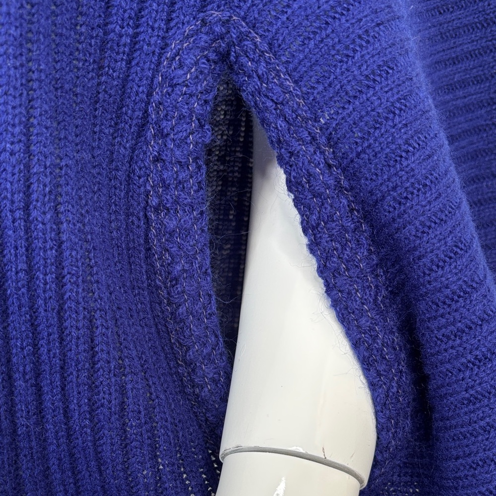 Lane Bryant vintage knit sweater top Navy Royal cape Women's Poncho Fringe plus - Picture 8 of 17